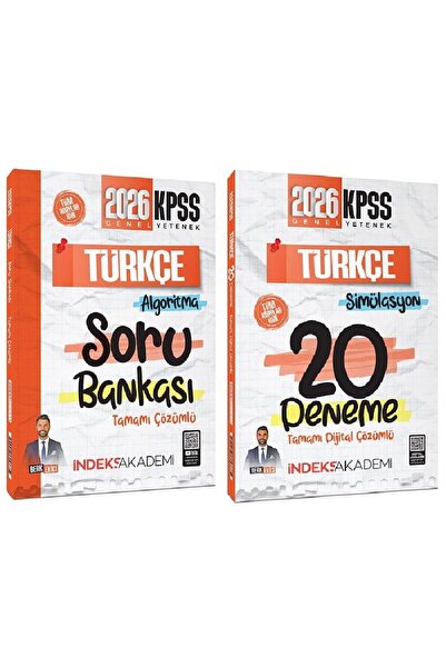 İndeks Akademi 2026 KPSS Türkçe Soru Bankası + 20 Deneme 2 li Set - Berk Ekic...