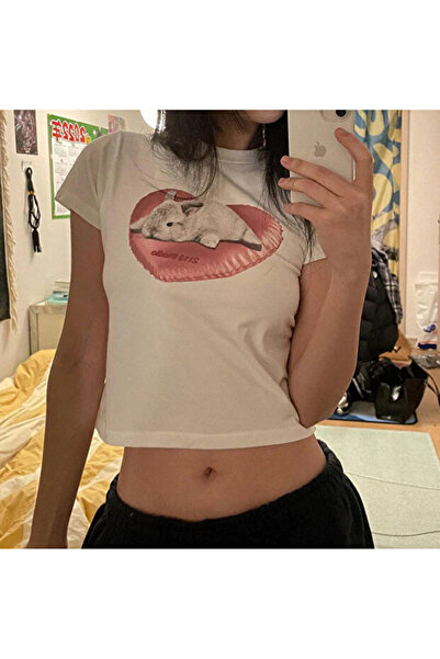 Bravebell White Love Bunny Crop Top