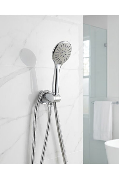 Lisinya Shower Head Set Spiral Hose Movable Hand Shower Holder Scale Resistan...