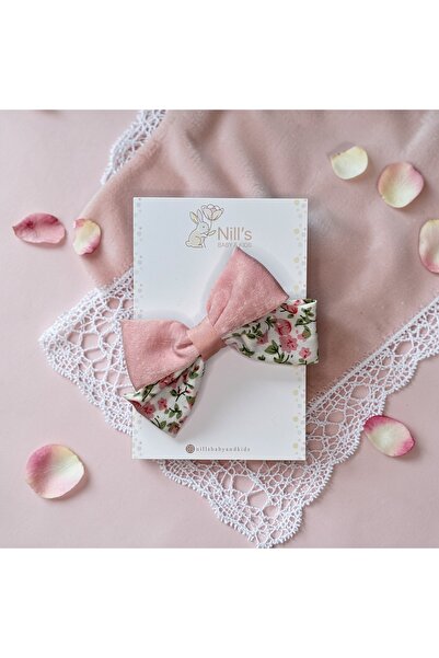 Nills Baby & Kids Floral Print Fabric Bowknot Buckle - Pink Detailed