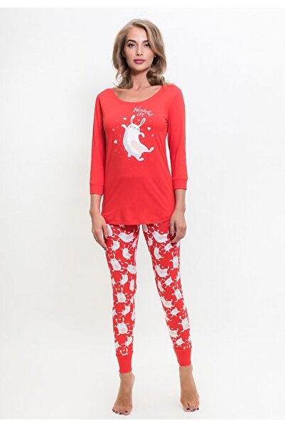 VİENETTA Pijamale damă cu mânecă lungă și pantaloni lungi, imprimeu Wonderful...