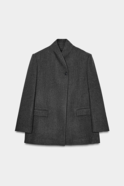 Açelya Okcu Jachetă Premium NOAR Balık Sırtı lână Karışımlı țesut