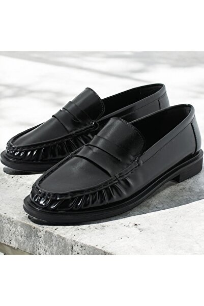 runa shoes detaliu încrețit, mocasin lucios loafers