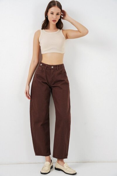 COjans High Waist Jeans 30081 - Brown