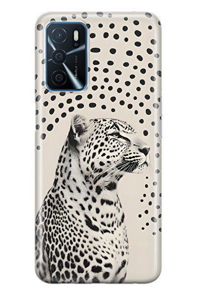 FLAMENKO حافظة هاتف شفافة متوافقة مع أوبو A16 / A55 مكونة من طبعة الفهد قطع