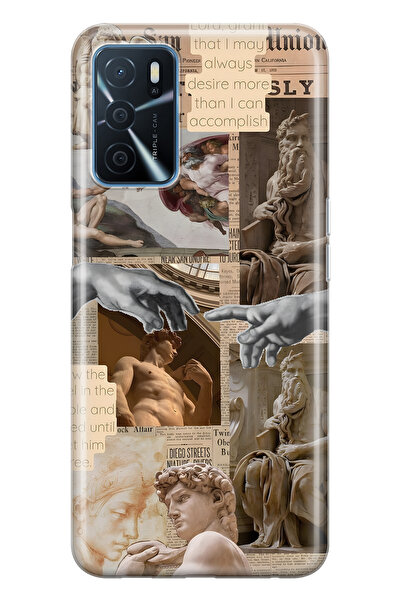 FLAMENKO حافظة هاتف شفافة متوافقة مع هاتف اوبو A16 / A55 من مجموعة Renaissanc...