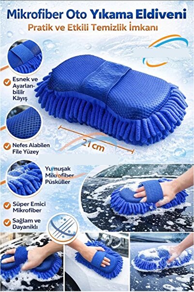 Kitchen Beauty Premium Mikrofiber Oto Yıkama & Cila Sünger Eldiveni – Çizmez,...