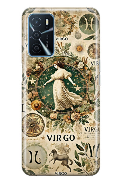 FLAMENKO حافظة هاتف شفافة متوافقة مع هاتف اوبو A16 / A55 من نوع بيسك بورس منقوش