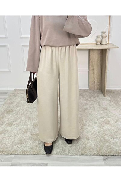 TOKARİS TEKSTİL Дамски панталони с широки крачоли Ayrobin