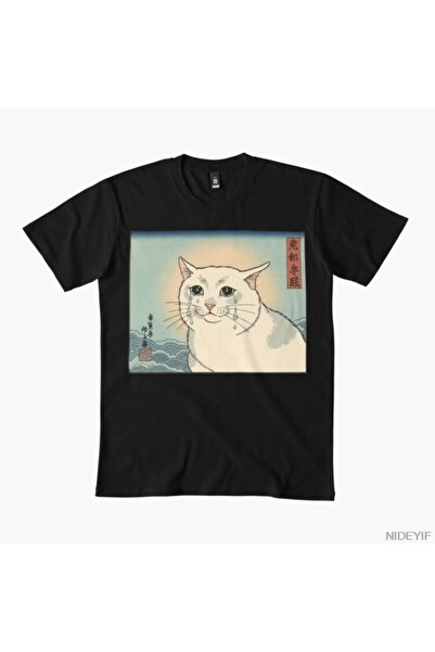 Flood Of Style Μπλουζάκι Crying Cat Japanese Meme για άνδρες Γυναικεία 100% Β...