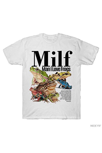 Flood Of Style Majica za muškarce i žene Milf Man I Love Frogs T-shirt 100% P...