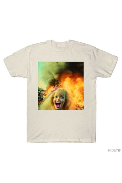 Flood Of Style تي شيرت مضحك بطبعة وجه طفل مثير للضحك للرجال والنساء 100% P قط...