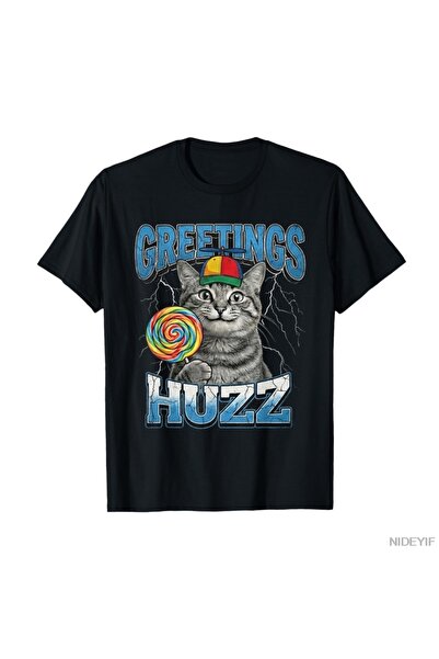 Flood Of Style Greetings Huzz Funny Lollipop Cat Meme T-shirt για άνδρες Γυνα...