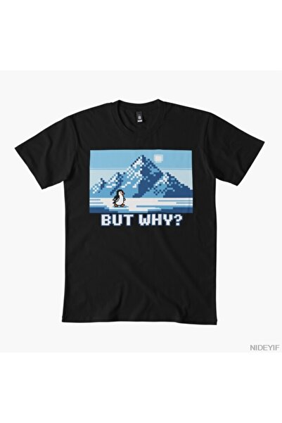 Flood Of Style Tricou amuzant cu pinguin nihilist pixel art pentru bărbați și...