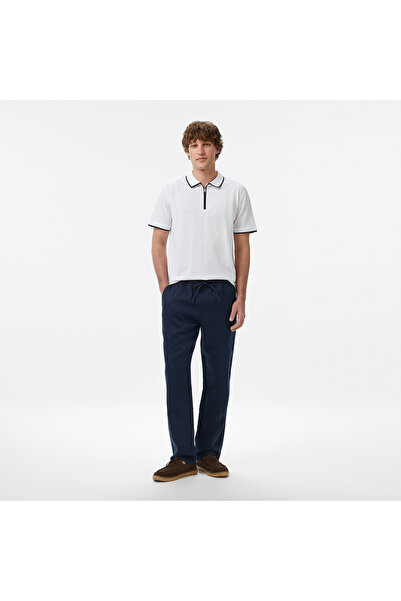 Nautica Erkek Lacivert Regular Fit Keten Pantolon