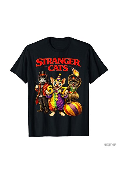 Flood Of Style Stranger Cats Circus Funny 6 7 Meme pisică Parodie Tricou Carn...