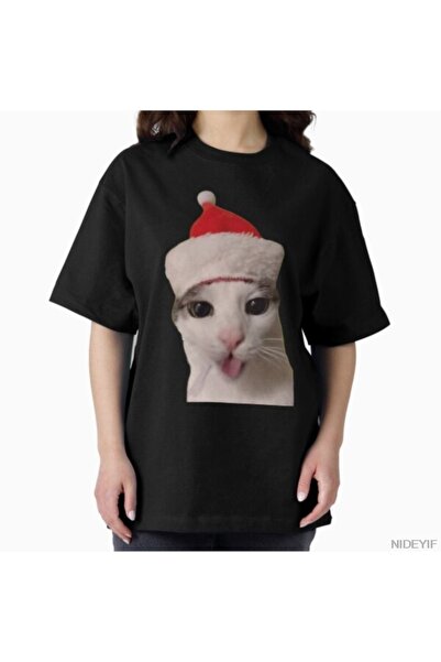 Flood Of Style تي شيرت دايتل كريسماس كات للرجال والنساء 100% قطن قطعة تي شيرت...