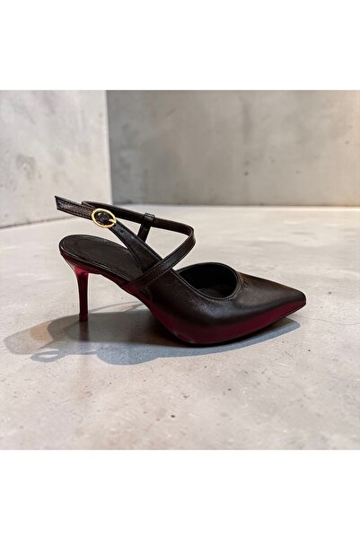 runa shoes Open Back Ankle Strap Heeled Shoes