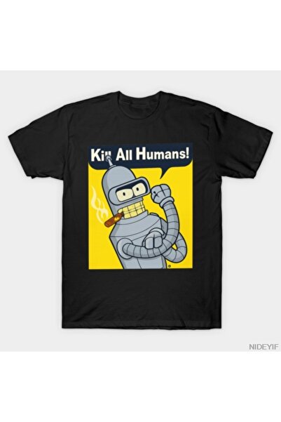 Flood Of Style Μπλουζάκι Futurama Bender Kill All Humans για άνδρες Γυναικείο...