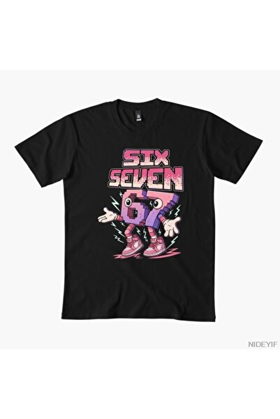 Flood Of Style Funny Pink Brainrot Meme Italian Six Seven T tricou 100% P bum...