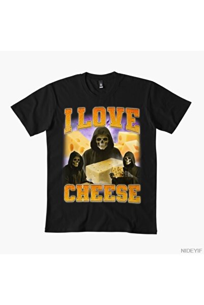 Flood Of Style I Love Cheese Skeleton Meme T tricou 100% P bumbac Tricouri pe...