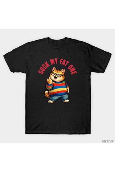 Flood Of Style Suck My Fat One Cat Meme T-shirt Za muškarce i žene 100% Pamuk...