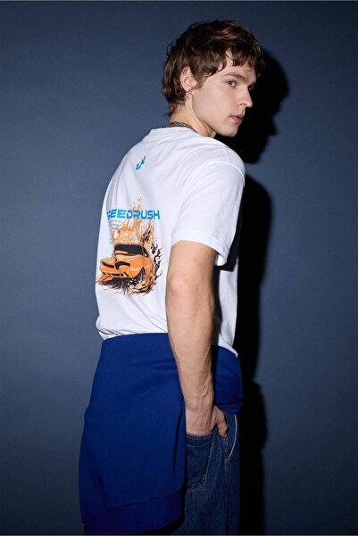 DeFacto 100% Cotton Boxy Fit Printed T-Shirt F8125Ax26Sp