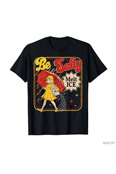 Flood Of Style تي شيرت ريترو نو آي سي إي سالي ميم بي سالي ميلت آيس للرجال وال...