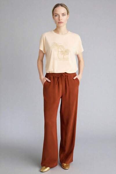 DeFacto Straight Fit Wide Leg Trousers G9164Ax26Sp