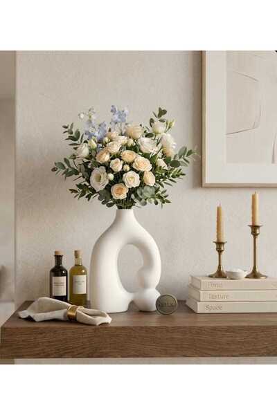 Home Ethnic Pattern Decorative Vase Ceramic Stylish Vase Handmade Special Ser...