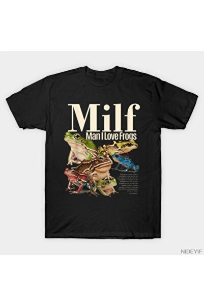 Flood Of Style Majica za muškarce i žene Milf Man I Love Frogs T-shirt 100% P...