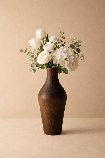 Woodcept. Sylvara Wooden Decorative Vase Nordic Style Modern Minimalist Flowe...
