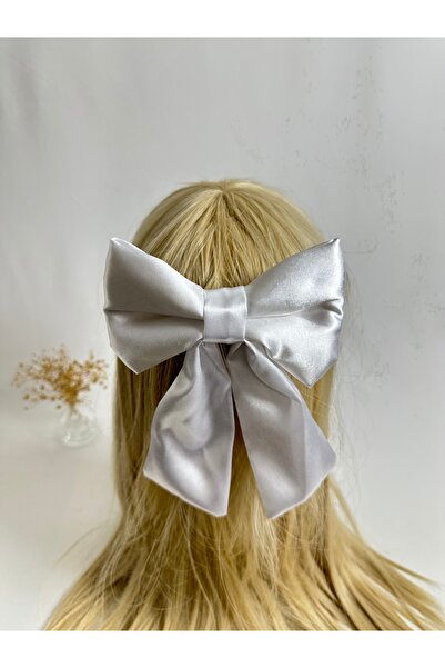 MegssStore White Satin Bow Automatic Buckle