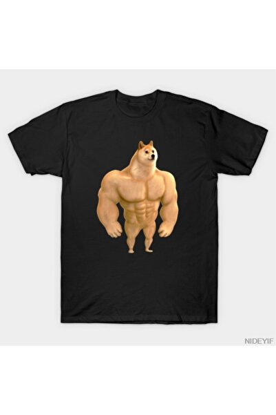 Flood Of Style Αστείο μπλουζάκι Swole Doge Shiba Inu Meme για άνδρες Γυναικεί...