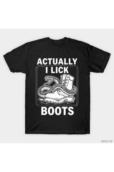 Flood Of Style The Actual I Lick Boots Snake Humor Meme T-shirt για άνδρες Γυ...