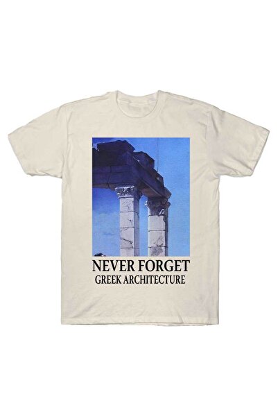 Flood Of Style لا تنس أبدًا تي شيرت بطبعة العمارة اليونانية للرجال والنساء 10...