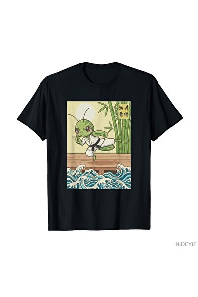 Flood Of Style Tricou Kawaii Martial Arts Praying Mantis tricou 100% bumbac p...