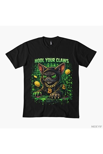 Flood Of Style HODL Your Claws Ανδρικό Γυναικείο T-shirt 100% Μπλουζάκια Βαμβ...