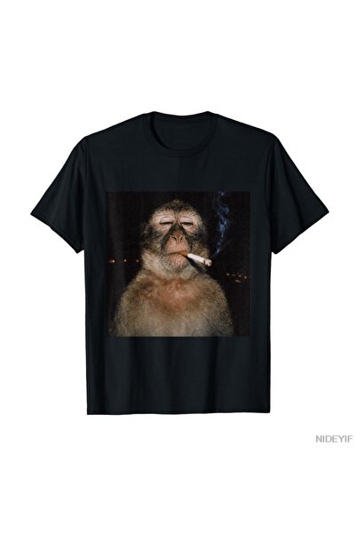 Flood Of Style Thinking Monkey Meme T-shirt 100% P Βαμβάκι u Μπλουζάκια για ά...