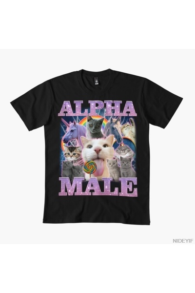 Flood Of Style Ανδρικό μπλουζάκι Alfa Funny Cat για άνδρες Γυναικεία 100% Βαμ...