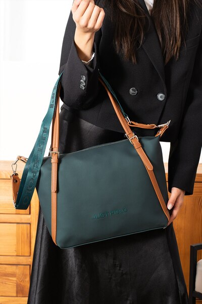 POLO BAG Original Just Polo Women's Black Large Size Shoulder Bell Bag Bag (S...