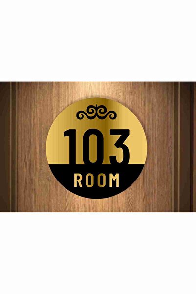 zafrakreklam رقم باب شقة أو فندق أو مكتب، أسود وذهبي، من البليكسي، مقاس 12×12...