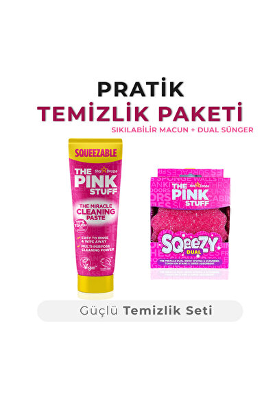 ThePinkStuff Sıkılabilir Temizlik Macunu + Dual Sünger Pratik Temizlik Seti-F...