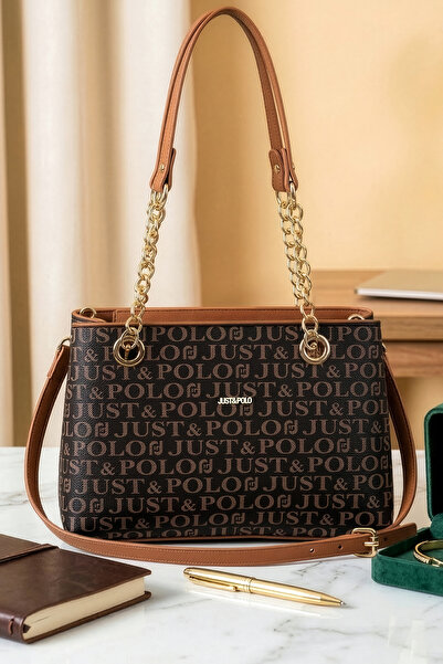 Just Polo Women's Chain Strap Piece 3-Compartment Long Crisscross Straps Hand...