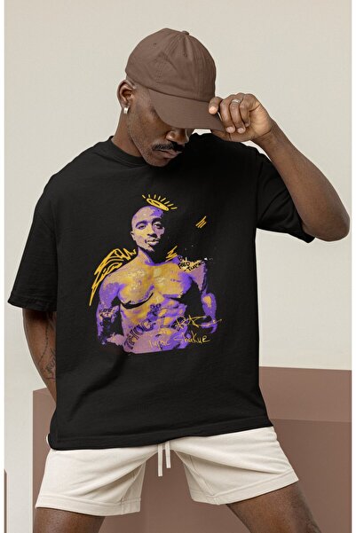 SEVBANO تي شيرت بتصميم توباك رابر سينغور 2Pac مطبوع للجنسين مقاس كبير