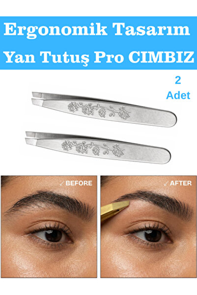 SheMask Cımbız Yan Tutuş Kaş Cımbızı Profesyonel Paslanmaz Çelik Kaş Alma Cım...