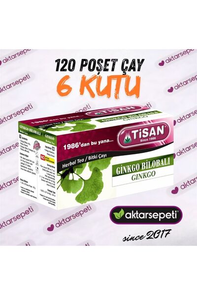 Tisan Ginkgo Bilobalı Çay | 6 Kutu | 120 Poşet Çay