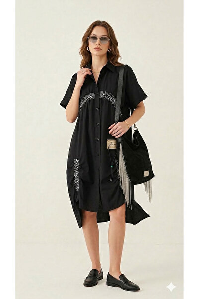 shE tekstil Design Brushed Sport Shirt Dress