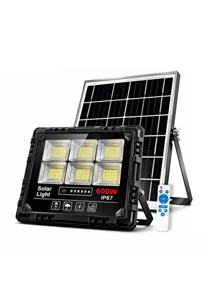 Jortan 600W Metal LED Solar Floodlight, with Solar Panel and Remote Control, ...