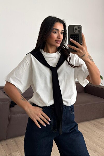 Look Kadıköy İki Renkli Bağlamalı Tişört